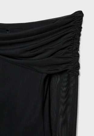 Асимметричная футболка из полупрозрачной ткани- Заказать в России