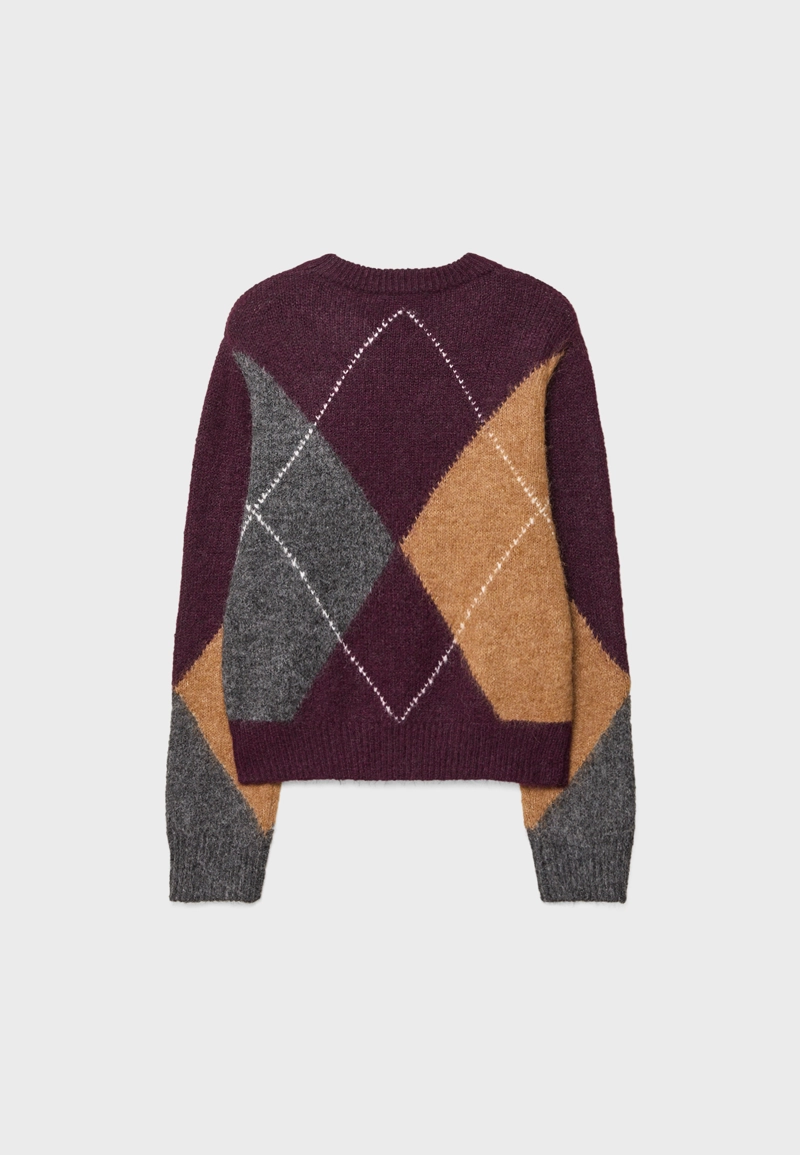 Вязаный джемпер в ромбы