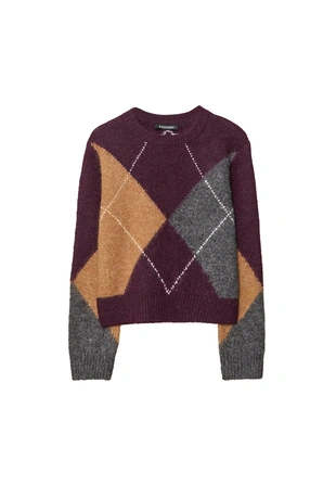 Вязаный джемпер в ромбы- Заказать в России