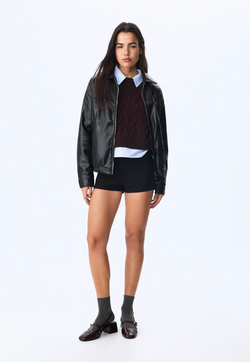 Комбинированный вязаный свитер