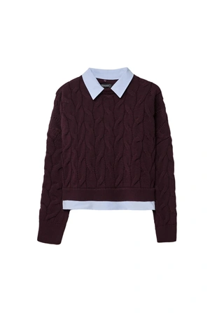 Комбинированный вязаный свитер- Заказать в России