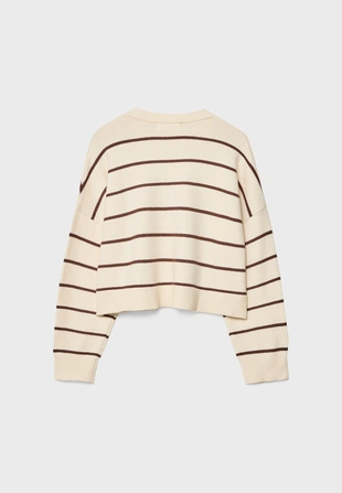 Укороченный полосатый трикотажный свитер- Заказать в России