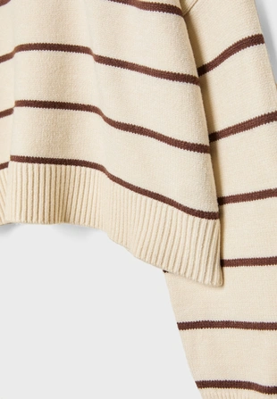 Укороченный полосатый трикотажный свитер- Заказать в России