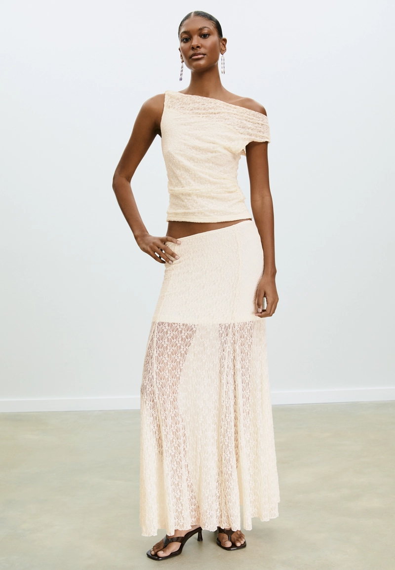 Кружевная юбка миди