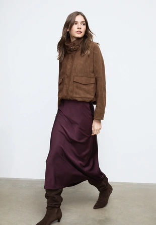 Атласная юбка миди- Заказать в России