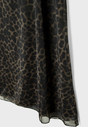 Юбка миди из полупрозрачной ткани с леопардовым принтом- Заказать в России