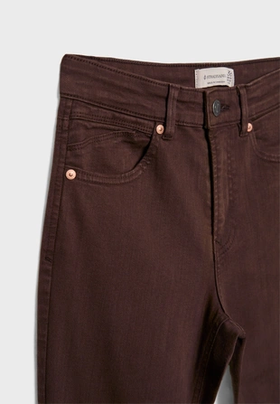 D74 брюки клеш из эластичной ткани с разрезом- Заказать в России