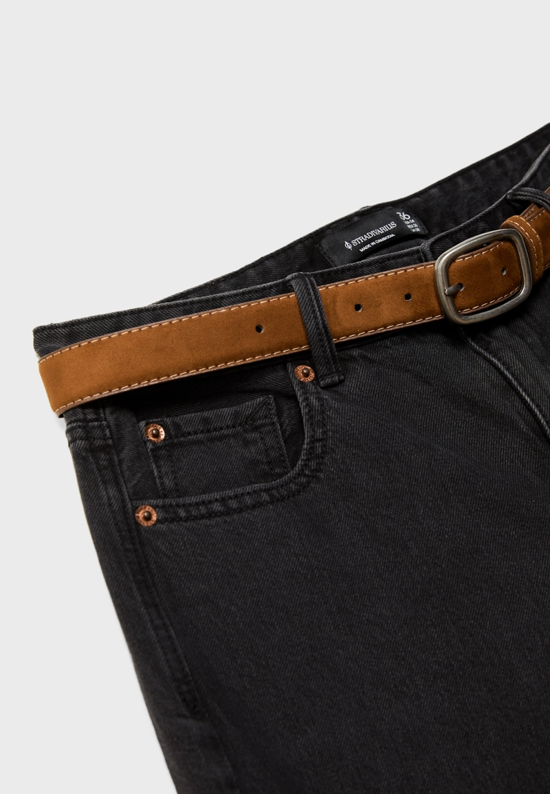 Джинсы D68 фасона bootcut с поясом