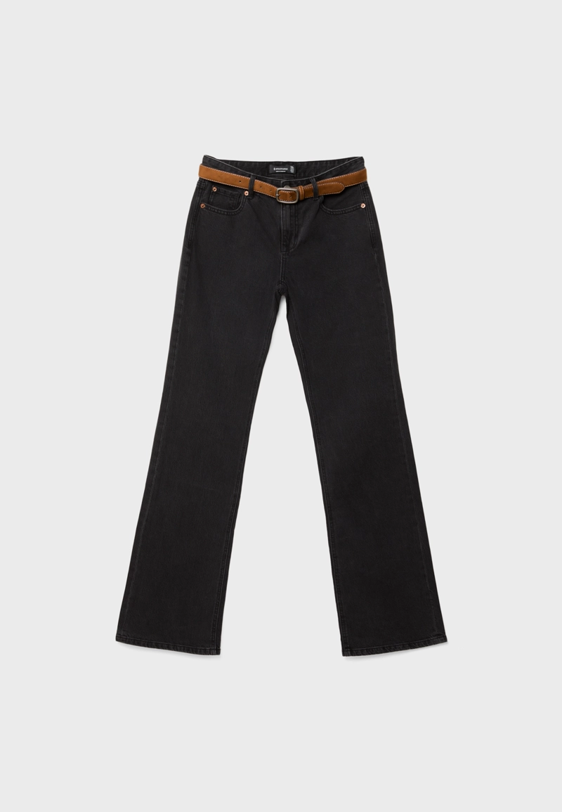 Джинсы D68 фасона bootcut с поясом