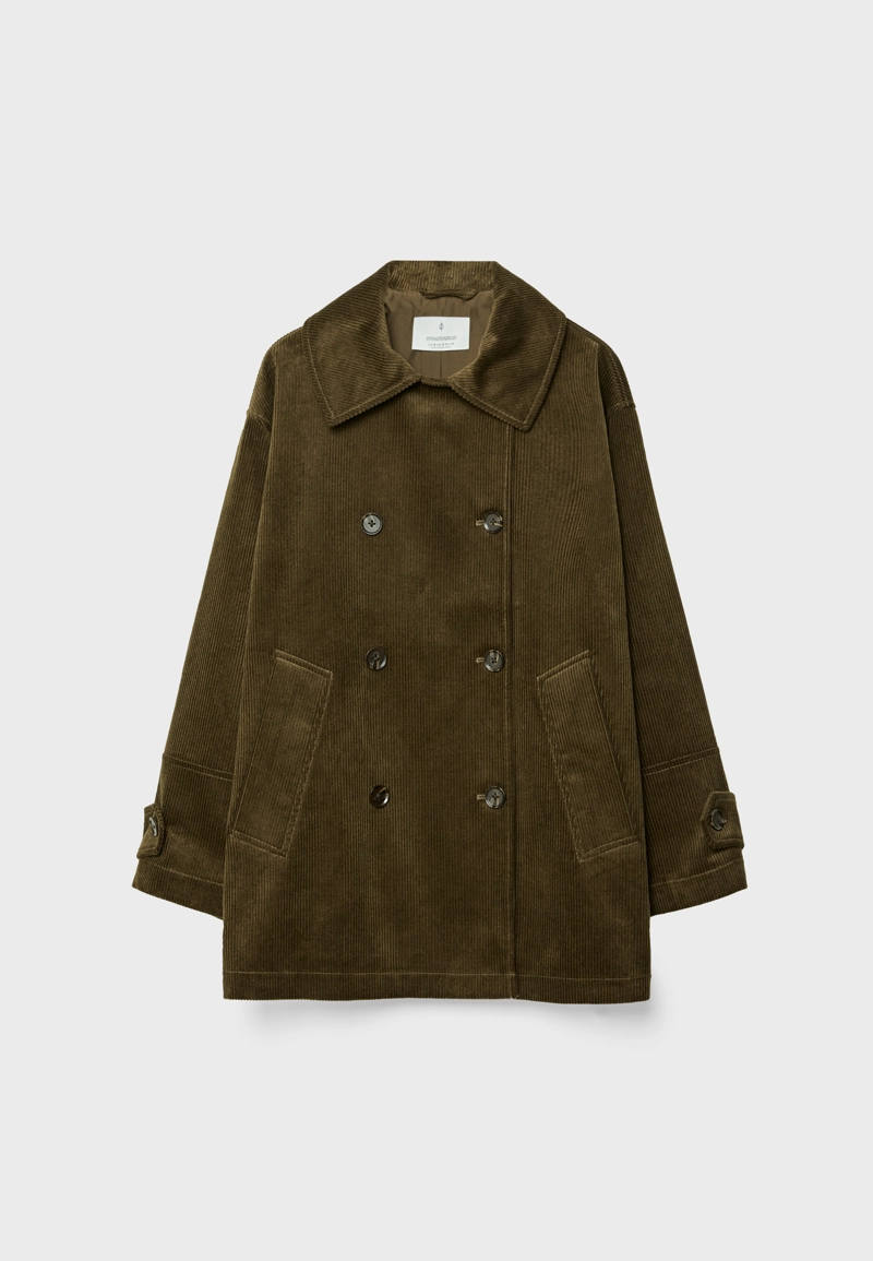 Пальто стандартного кроя из вельвета