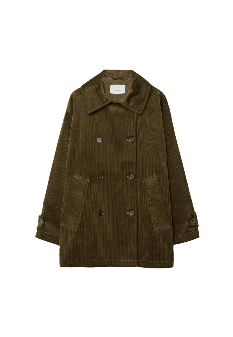 Пальто стандартного кроя из вельвета