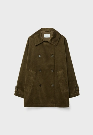 Пальто стандартного кроя из вельвета- Заказать в России