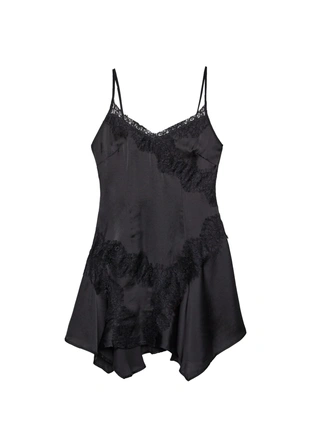 Короткое платье-комбинация с кружевом- Заказать в России