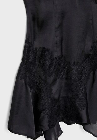 Короткое платье-комбинация с кружевом- Заказать в России