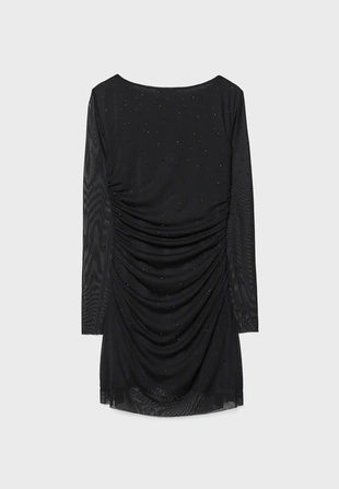 SHORT TULLE DRESS WITH RHINESTONES- Заказать в России