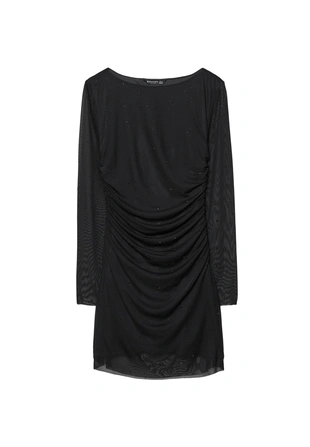 SHORT TULLE DRESS WITH RHINESTONES- Заказать в России