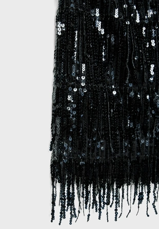 Короткое платье с горловиной халтер с пайетками- Заказать в России