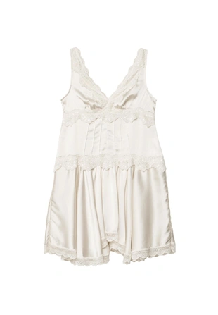 Короткое платье-комбинация с кружевом- Заказать в России