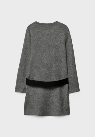 Короткое трикотажное платье с поясом- Заказать в России