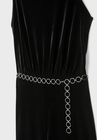 LONG VELVET JUMPSUIT WITH BELT- Заказать в России