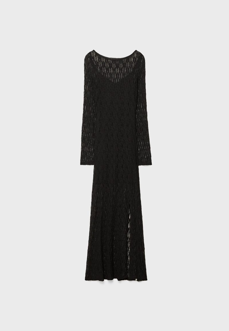 Длинное кружевное платье