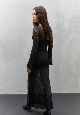 Длинное кружевное платье- Заказать в России
