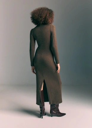 Трикотажное платье миди- Заказать в России