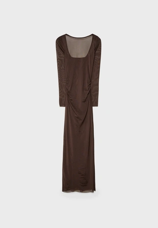 Платье миди с открытой спиной- Заказать в России