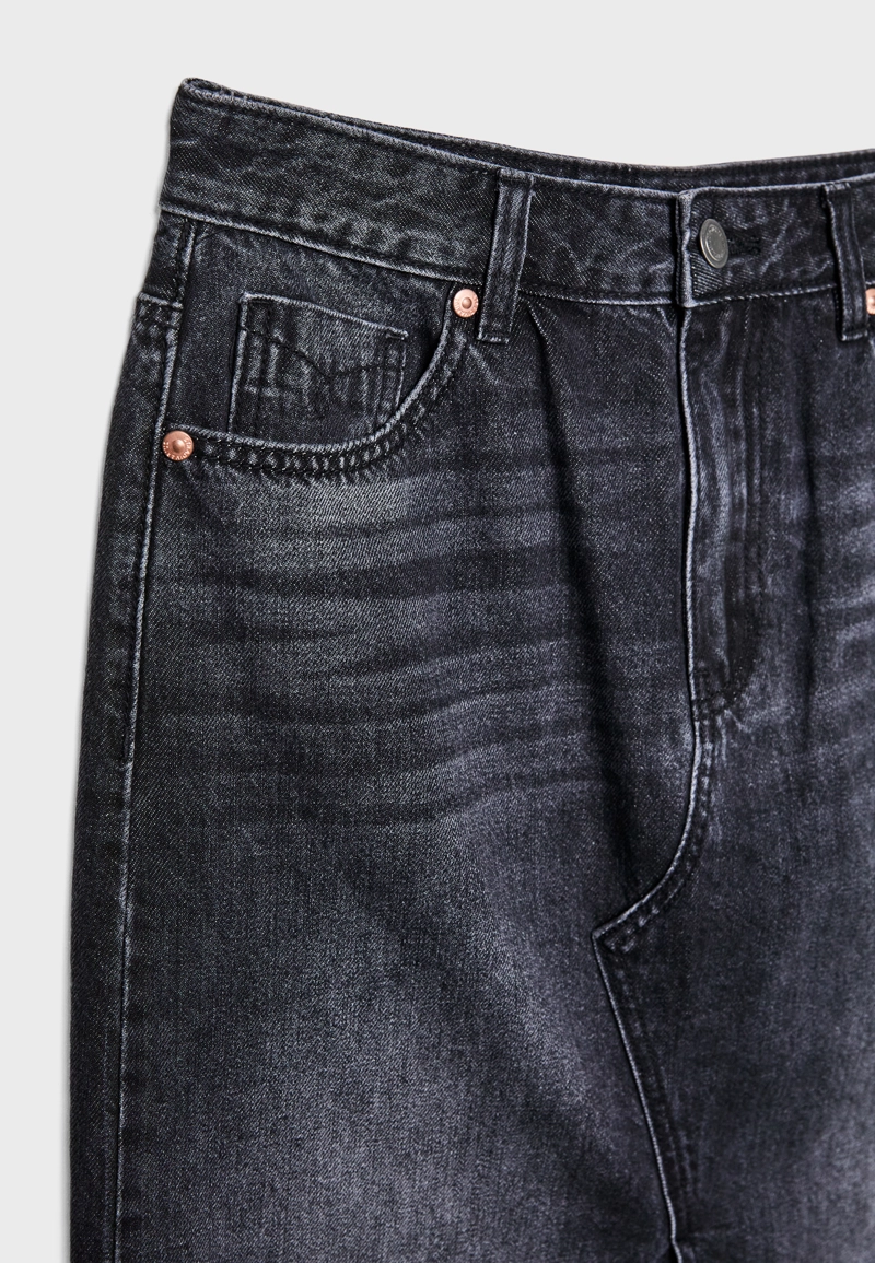 Джинсовая юбка миди