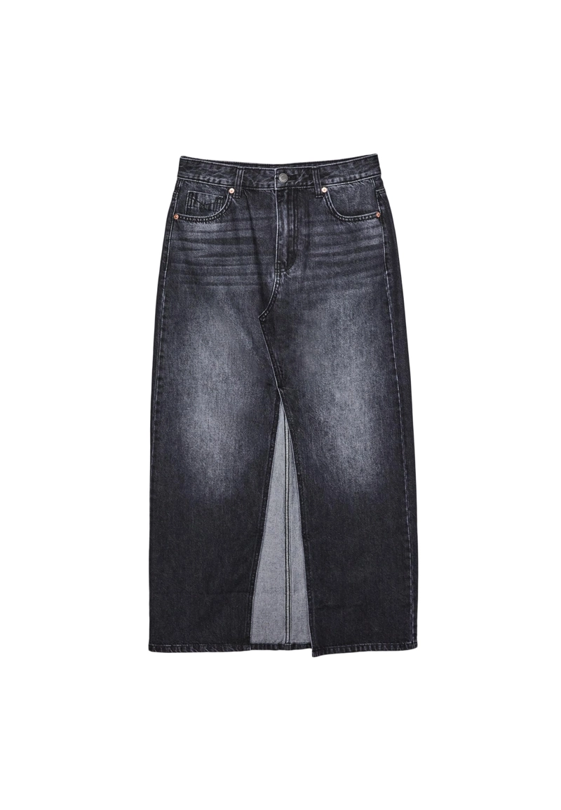 Джинсовая юбка миди
