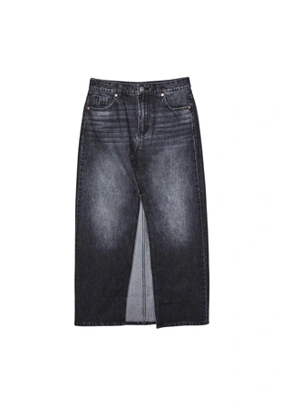 Джинсовая юбка миди- Заказать в России