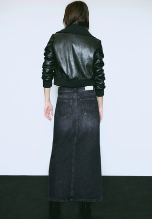 Джинсовая юбка миди- Заказать в России