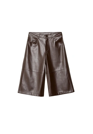 Бермуды из искусственной кожи- Заказать в России