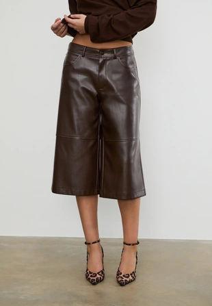 Бермуды из искусственной кожи- Заказать в России