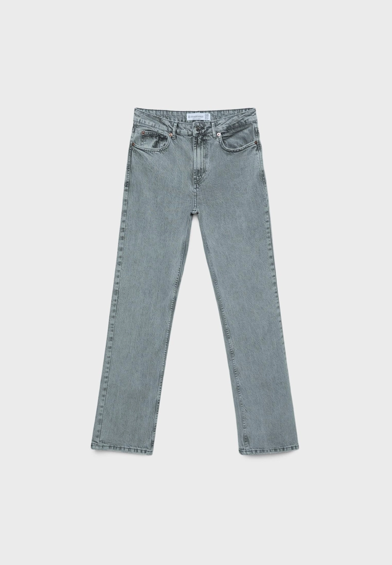 Джинсы прямого кроя D98 с эффектом винтажа