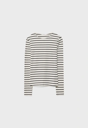 Базовая футболка в полоску с длинными рукавами- Заказать в России