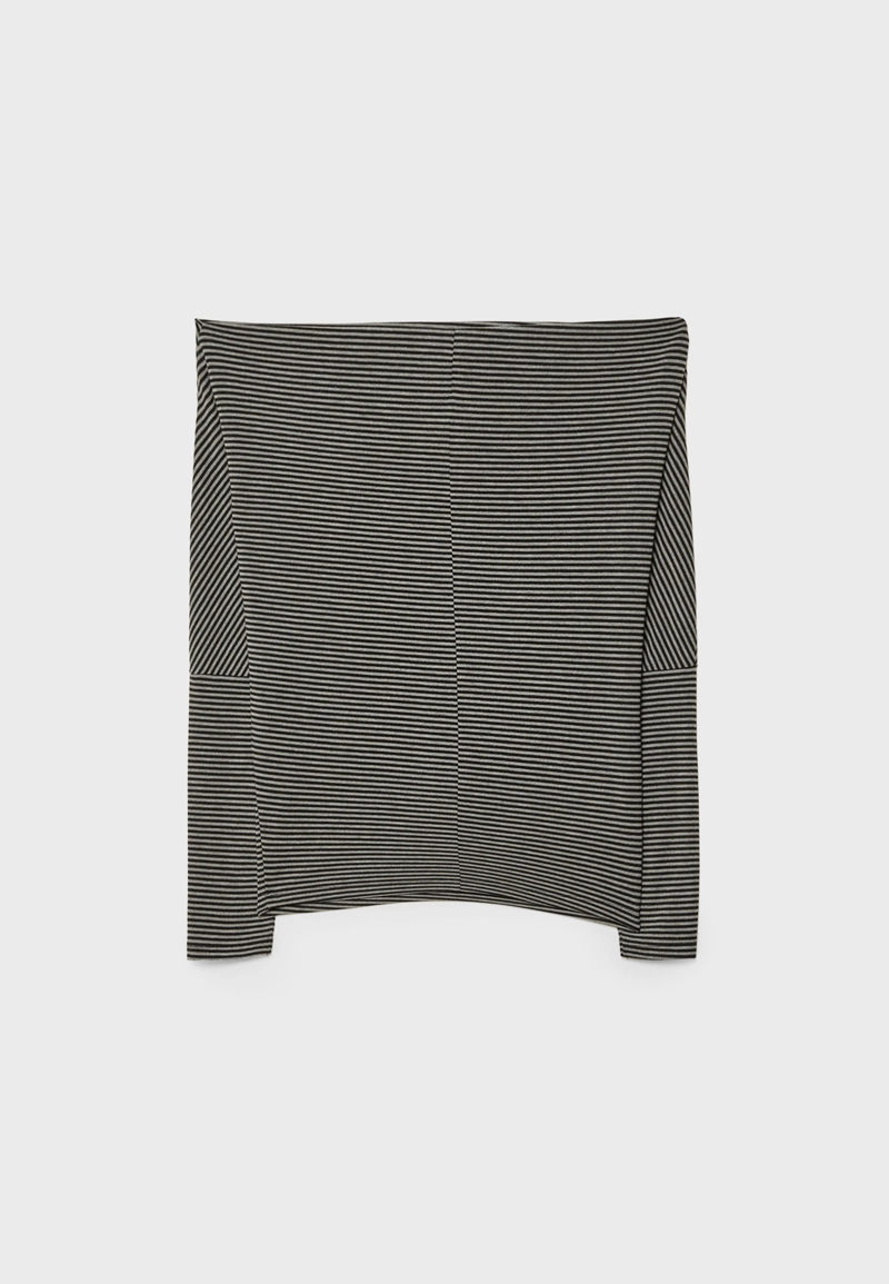 Асимметричная футболка из модала в полоску