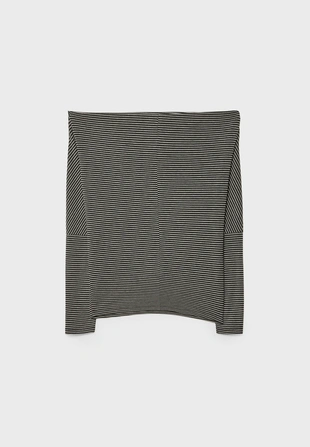 Асимметричная футболка из модала в полоску- Заказать в России