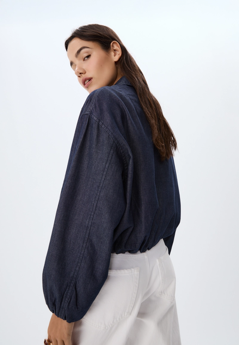 Джинсовая куртка-буф