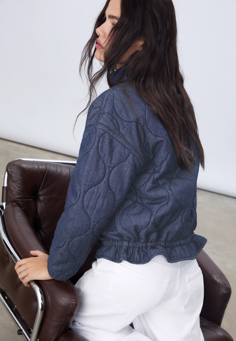 Стеганая джинсовая куртка