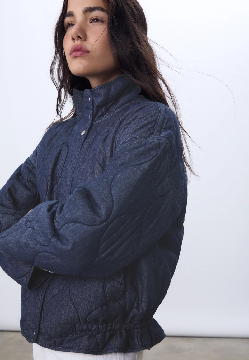 Стеганая джинсовая куртка