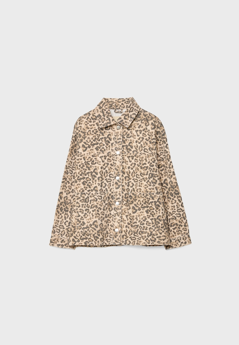 Куртка из твила с леопардовыми карманами