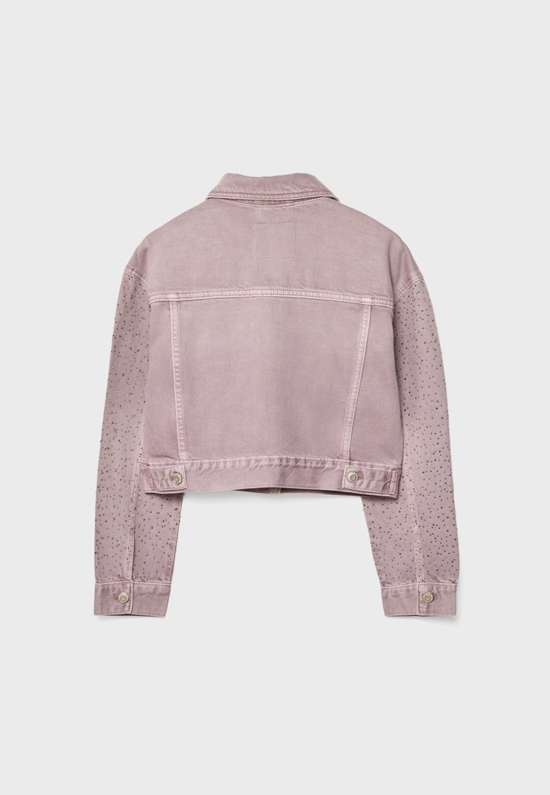 Джинсовая куртка с блестящей отделкой