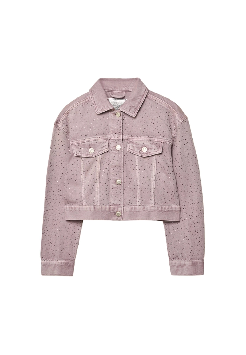 Джинсовая куртка с блестящей отделкой