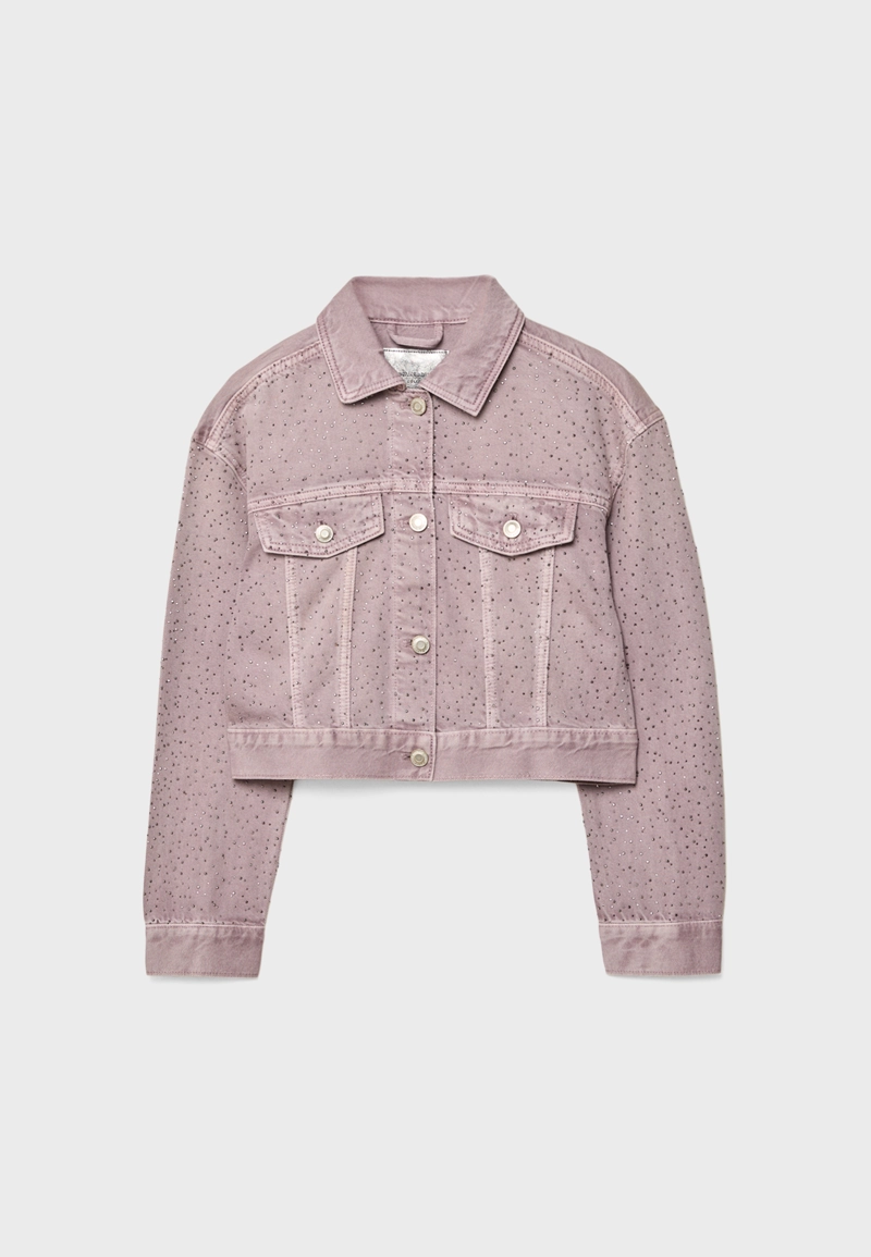 Джинсовая куртка с блестящей отделкой