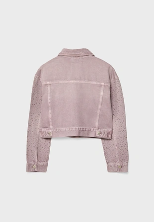 Джинсовая куртка с блестящей отделкой- Заказать в России