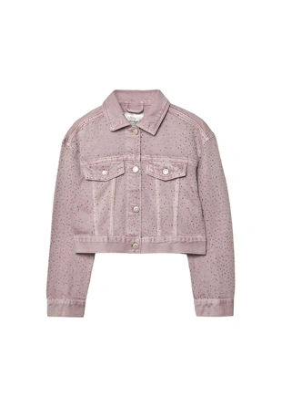 Джинсовая куртка с блестящей отделкой- Заказать в России