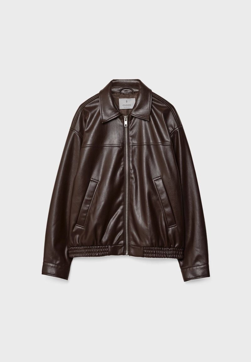 Куртка оверсайз из искусственной кожи