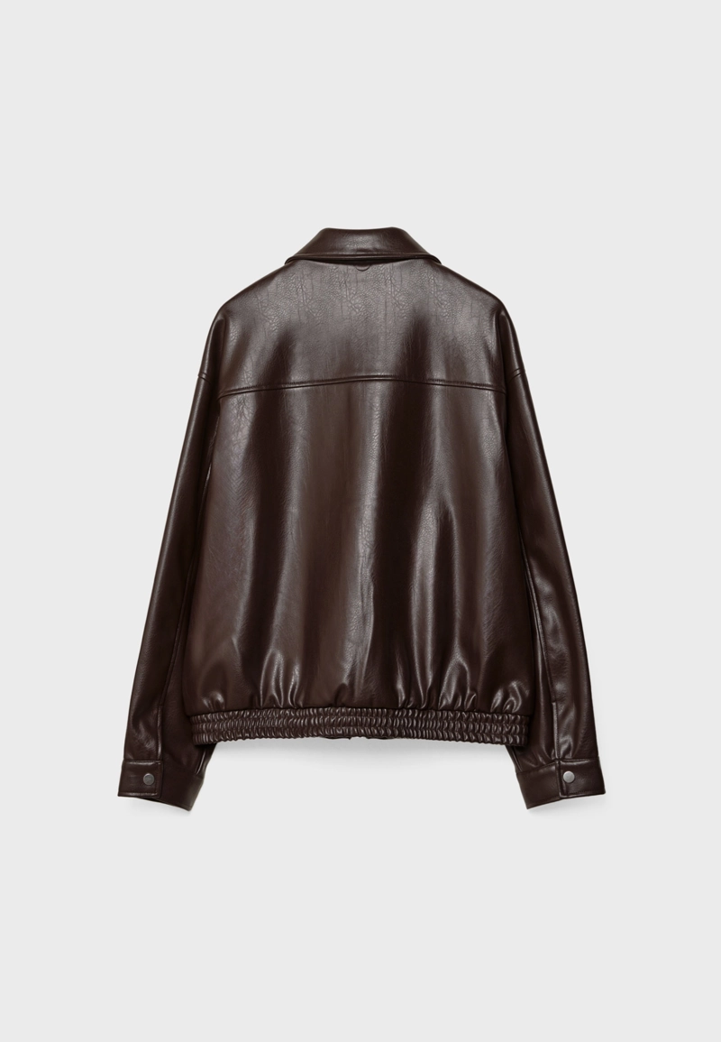 Куртка оверсайз из искусственной кожи