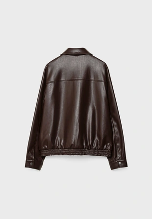 Куртка оверсайз из искусственной кожи- Заказать в России